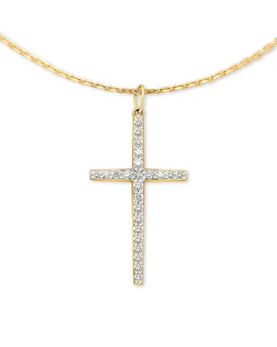 Kendra Scott Women's Large Cross Pendant Necklace In Gold White Diamond In Multi