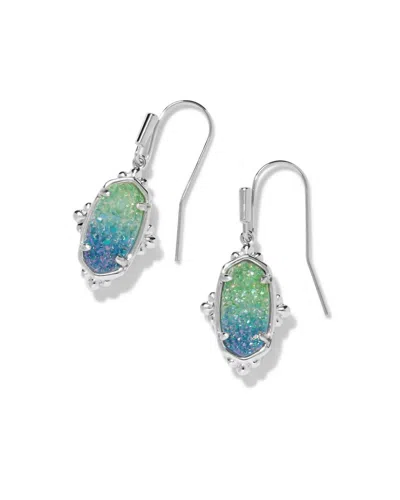 Orecchini A Goccia Kendra Scott Lee In Argento Bianco Con Drusy, Nuovi Con Etichette - Foto 3