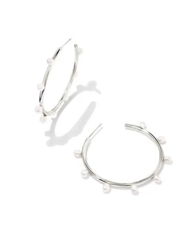 Kendra Scott Women's Leighton Hoop Earrings In Rhodium Silver In Metallic