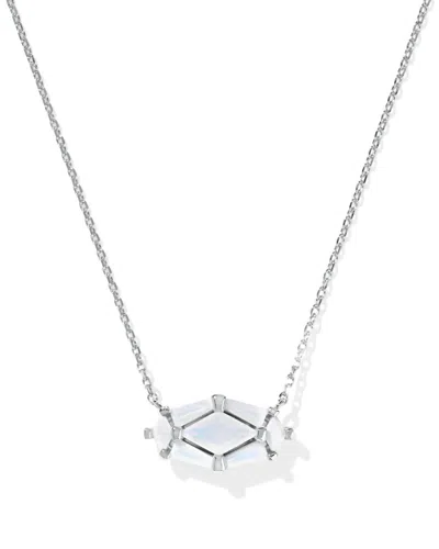 Kendra Scott Women's Lindy Rae Elisa Short Pendant Necklace In Silver White Opalite Crystal