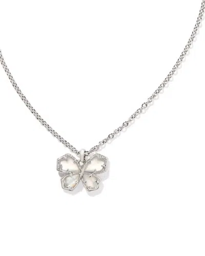 Kendra Scott Women's Mae Butterfly Short Pendant Necklace In Silver In Pattern