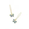 Kendra Scott Women's Mae Butterfly Wire Drop Earrings In Blue Watercolor Illusion In Gold