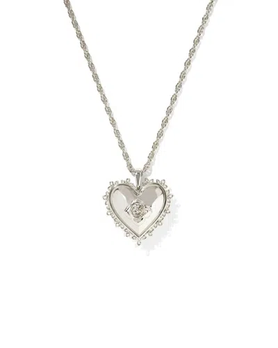 Kendra Scott Women's Mallory Rose Locket Short Pendant Necklace In Silver