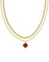 Kendra Scott Women's Mallory Rose Multi Strand Necklace In Gold Red Mother Of Pearl