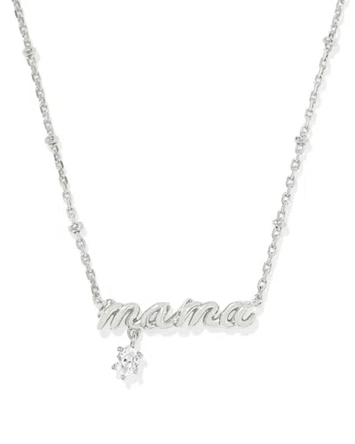 Kendra Scott Women's Mama Crystal Short Pendant Necklace In Silver
