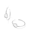 Kendra Scott Women's Margot Hoop Earrings In Vintage Silver Ivory Mother Of Pearl In Metallic