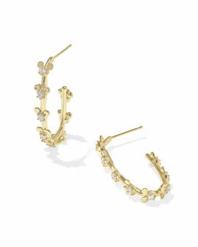 Kendra Scott Women's Mickey Minnie Mouse Hoop Earrings In Gold White Crystal In Silver