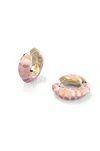 Kendra Scott Women's Mikki Enamel Huggie Earrings In Gold Pink Mix In Gold