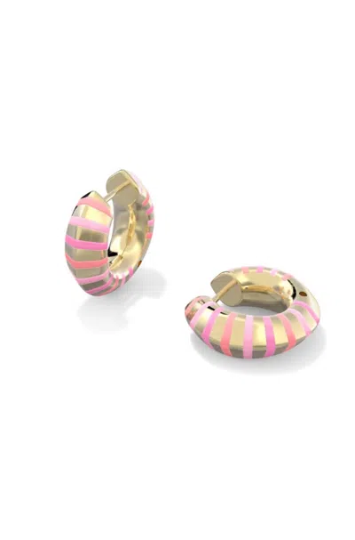 Kendra Scott Women's Mikki Enamel Huggie Earrings In Gold Pink Mix
