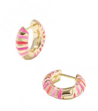 Kendra Scott Women's Mikki Enamel Huggie Earrings In Pink/gold