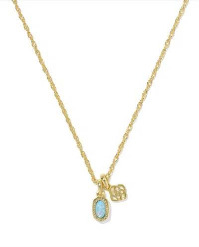 Kendra Scott Women's Mini Elisa Dira Necklace In Gold Blue Lab Grown Opal