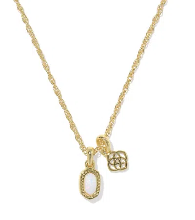 Kendra Scott Mini Elisa Dira Lab Created Opal Pendant Necklace In Gold