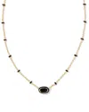 Kendra Scott Gold-tone Mini Elisa Enamel Frame Short Pendant Necklace, 15" + 4" Extender In Multi