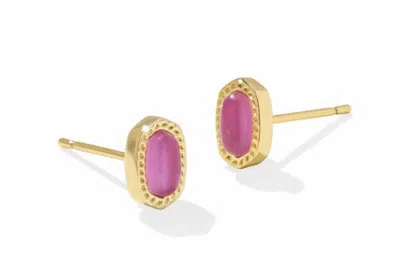 Kendra Scott Women's Mini Ellie Stud Earrings In Gold Carnation Kyocera Opal In Pink