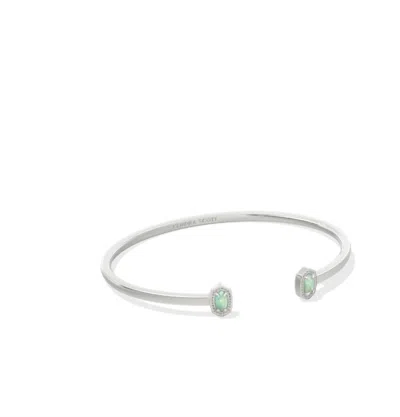 Kendra Scott Women's Mini Elton Cuff Bracelet In Silver Green Opal In Metallic