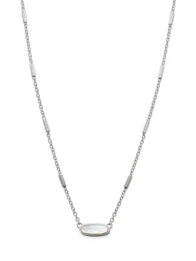 Kendra Scott Women's Miya Rhodium Plated & Mother Of Pearl Necklace In Brass