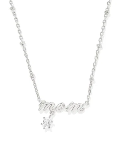 Kendra Scott Women's Mom Crystal Short Pendant Necklace In Silver