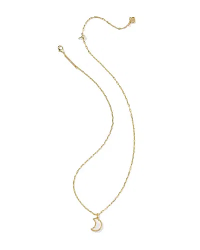 Kendra Scott Women's Moon Short Pendant Necklace In Gold Opalescent Resin