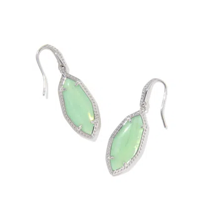 Kendra Scott Women's Ophelia Small Drop Earrings In Silver Mint Iridescent Abalone In Green