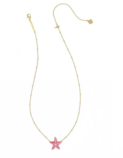Kendra Scott Women's Parker Starfish Necklace In Gold Bright Mother Of Pearl