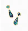 Kendra Scott Women's Payton Drop Earrings In Gold/bronze Veined Lapis Turquoise Magnesite In Multi