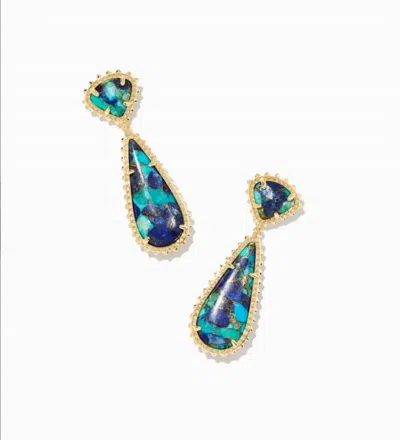 Kendra Scott Women's Payton Drop Earrings In Gold/bronze Veined Lapis Turquoise Magnesite In Multi