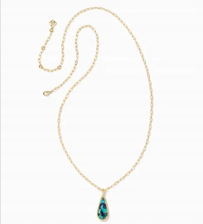 Kendra Scott Women's Payton Long Pendant Necklace In Gold/bronze Veined Lapis Turquoise Magnesite