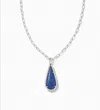 Kendra Scott Women's Payton Long Pendant Necklace In Silver/blue Dumoitierite In Silver