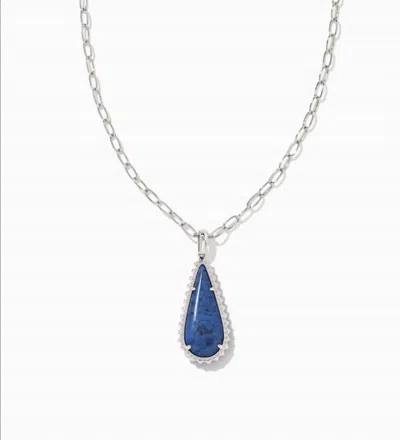 Kendra Scott Women's Payton Long Pendant Necklace In Silver/blue Dumoitierite