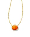 Kendra Scott Women's Pumpkin Short Pendant Necklace In Gold Orange Mother Of Pearl