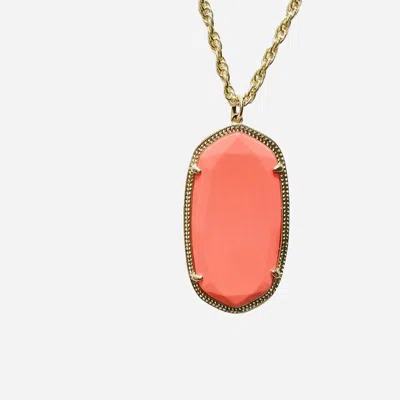Kendra Scott Women's Reid Long Necklace In Bright Coral Faceted In Orange