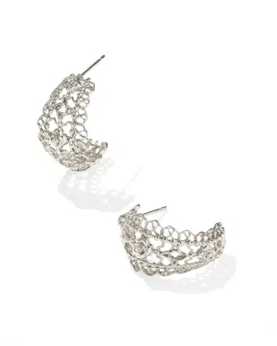 Kendra Scott Women's Scott Lace Huggie Earrings In Silver