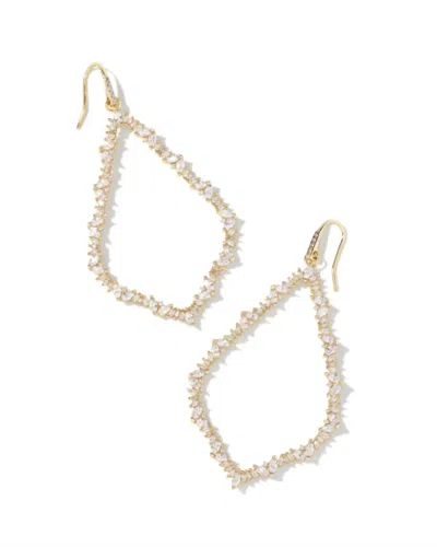 Kendra Scott Women's Sophee Open Frame Earrings In Gold White Crystal In Multi