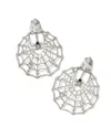 Kendra Scott Women's Spiderweb Statement Earrings In Black Crystal In Silver