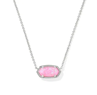 Kendra Scott Women's Spring Elisa Necklaces In Silver Carnation Opal