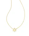 Kendra Scott Cubic Zirconia Star Of David Adjustable Pendant Necklace In 14k Gold Plated, 19 In Multi