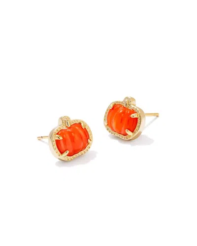 Kendra Scott Gold-tone Pumpkin Stud Earrings In Gold Orang