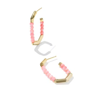 Kendra Scott Women's Sylvia Hoop Earrings In Gold Pink Chalcedony