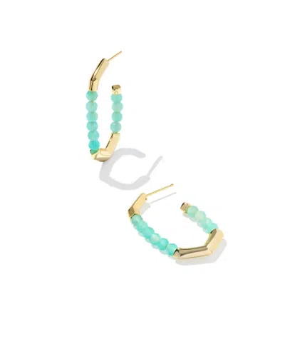 KENDRA SCOTT WOMEN'S SYLVIA HOOP EARRINGS IN TEAL AMAZONITE