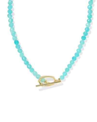 Kendra Scott Women's Sylvia Strand Gold Necklace In Teal Amazonite In Blue