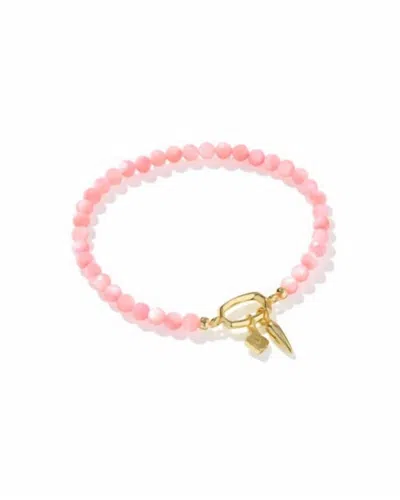 Kendra Scott Women's Sylvia Stretch Bracelet In Gold Pink Chalcedony In Pattern