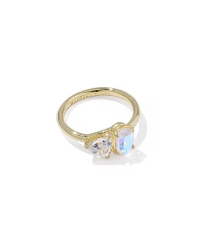 Kendra Scott Women's Tatum Band Ring In Gold White Cz Mix In Purple