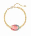 Kendra Scott Women's Threaded Elaina Multi Strand Bracelet In Coral Illusion In Gold