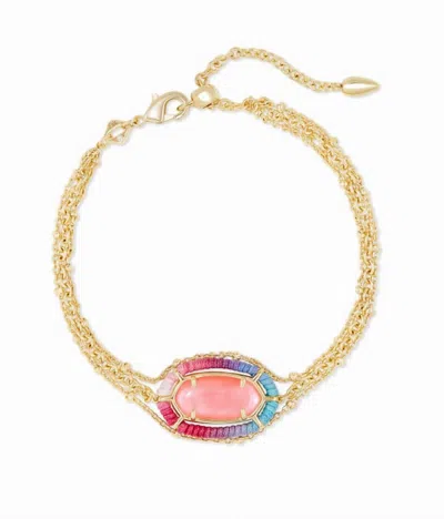Kendra Scott Women's Threaded Elaina Multi Strand Bracelet In Coral Illusion In Gold