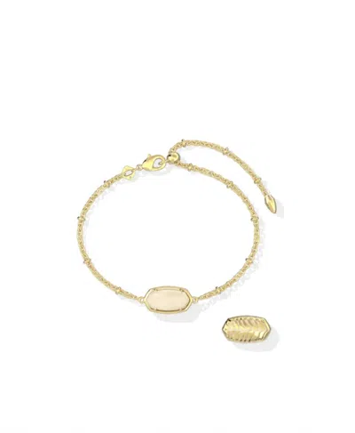Kendra Scott Women's Tiger Striped Elaina Bracelet In Gold Natural Mop