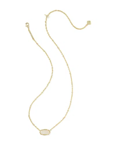 Kendra Scott Women's Tiger Striped Elisa Short Pendant Necklace In Gold Natural Mother-of-pearl In Multi