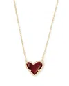 Kendra Scott Women's Uvalde Ari Heart Necklace In Maroon Jade