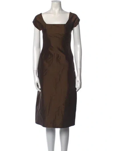 Pre-owned Keni Valenti 1990's Midi Length Dress In Brown
