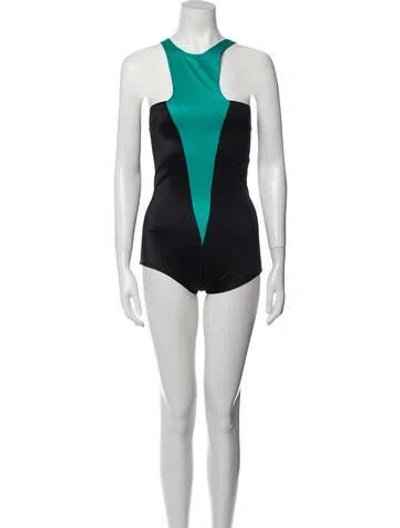 Pre-owned Keni Valenti Vintage 1980's Bodysuit In Blue
