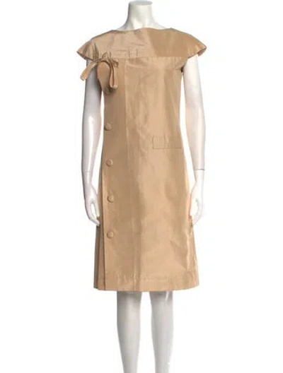 Pre-owned Keni Valenti Vintage Knee-length Dress In Neutral